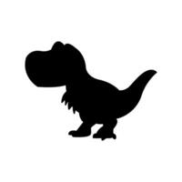 Dinosaur Cartoon silhouette icon illustration template for many purpose. Isolated on white background vector