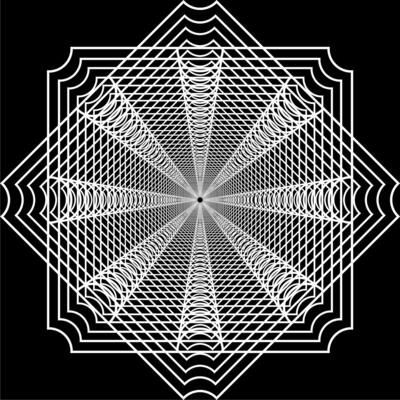 Visual of the Optical Illusion Created from Square Lines Composition, can use for Background, Decoration, Wallpaper, Tile, Carpet Pattern, Modern Motifs, Contemporary Ornate, or Graphic Design Element