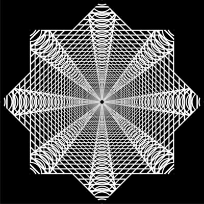 Visual of the Optical Illusion Created from Square Lines Composition, can use for Background, Decoration, Wallpaper, Tile, Carpet Pattern, Modern Motifs, Contemporary Ornate, or Graphic Design Element