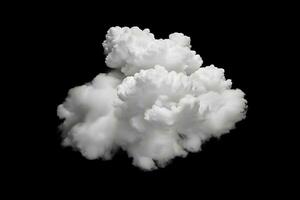 Fluffy White Clouds on Black Background, ai generated photo