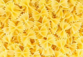 Raw pasta farfalle spaghetti pattern. Food background, italian cuisine photo