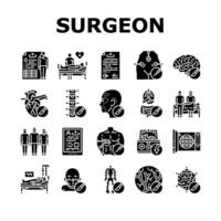 surgeon doctor hospital icons set vector