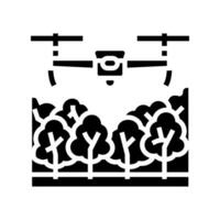 forest management drone glyph icon vector illustration