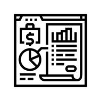 financial analysis report line icon vector illustration