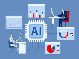 ai concepto, artificial inteligencia,robot y automatización innovación máquina aprendizaje análisis información artificial inteligencia concepto vector
