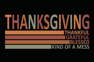 Funny Thanksgiving Retro Vintage T-Shirt Design vector