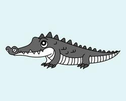 Cartoon Crocodile icon illustration template for many purpose. Drawing lesson for children. Vector illustration