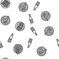 japanese food asian meal vector seamless pattern