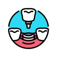 implante dental procedimiento color icono vector ilustración