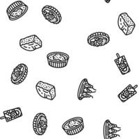 dessert sweet food cake candy vector seamless pattern