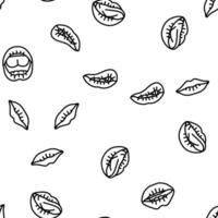 mouth character animation vector seamless pattern