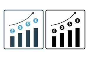 lucro icono. icono relacionado a inversiones y financiero conceptos. sólido icono estilo. sencillo vector diseño editable