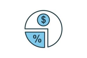 dividend icon. icon related to investments and financial concepts. Flat line icon style. Simple vector design editable