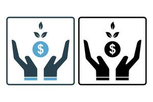 investment icon. icon related to investments and financial concepts. Solid icon style. Simple vector design editable