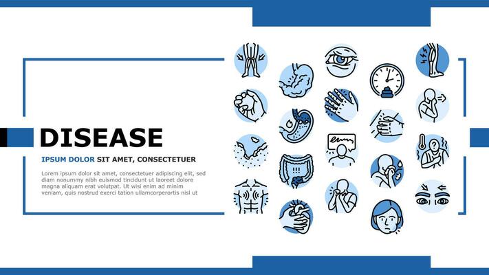 disease symptom health landing header vector