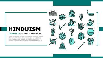 hinduism india hindu god religion landing header vector