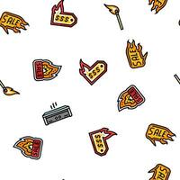 hot fire lable flame tag vector seamless pattern