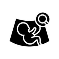 fetal supervisión ginecólogo glifo icono vector ilustración