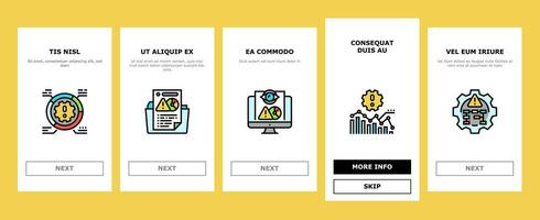 risk analyst business onboarding icons set vector