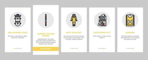 nuclear engineer energy power onboarding icons set vector