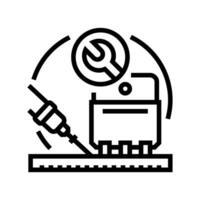 transistor installation electronics line icon vector illustration