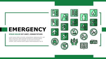 emergency safety security danger landing header vector