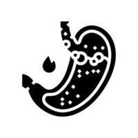persistent heartburn disease symptom glyph icon vector illustration