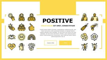 positive mood happy smile landing header vector