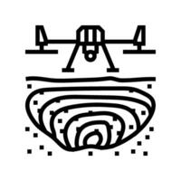 mining operations drone line icon vector illustration