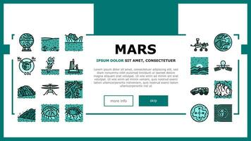 mars planet space astronomy landing header vector