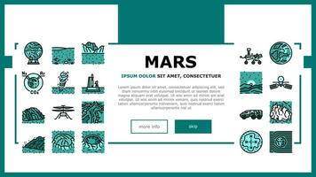 mars planet space astronomy landing header vector