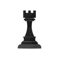 Vector illustration of a rook chess piece in a flat style on a white background.