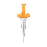 Vector illustration of a dagger on a white background in a flat style. Knife for collecting herbs and mushrooms. Witch's tool.