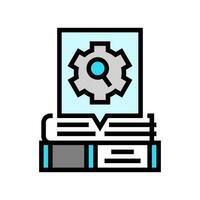 researching topics technical writer color icon vector illustration