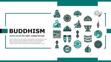 buddhism buddha lotus meditation landing header vector