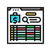 audit trail color icon vector illustration