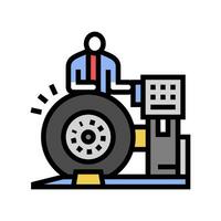 brake testing aircraft color icon vector illustration