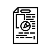 editing content technical writer line icon vector illustration