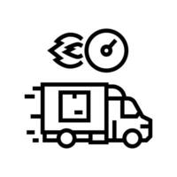 last mile delivery logistic manager line icon vector illustration