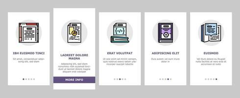 technical writer doc onboarding icons set vector