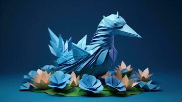 origami japanese style Generative AI photo