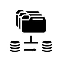 data migration analyst glyph icon vector illustration