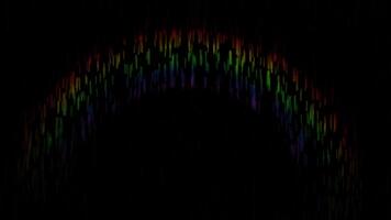 visivo effetto di il aspetto di un' arcobaleno sotto il pioggia su un' nero sfondo strato per copertura 4k. video