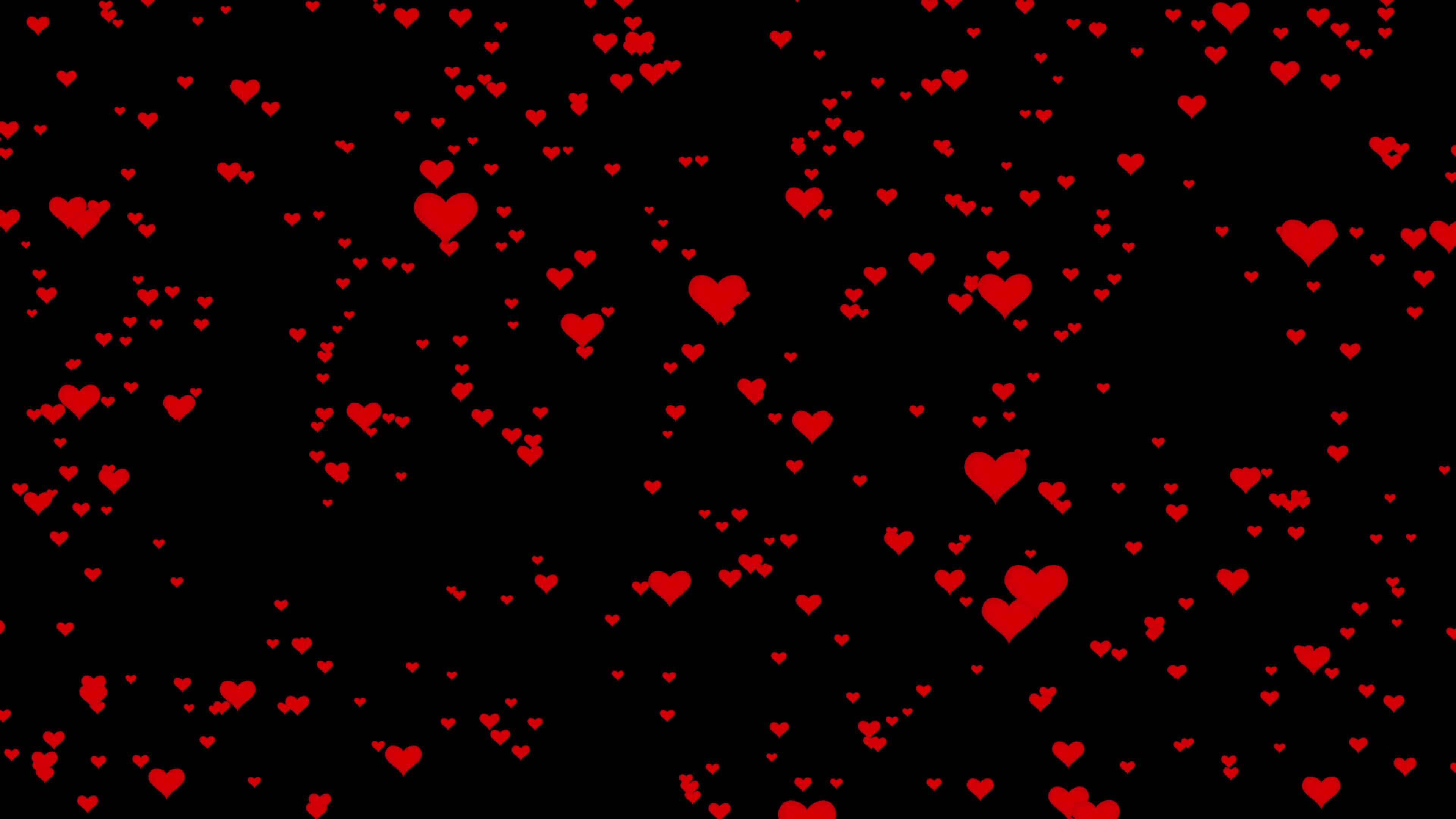 Heart overlay on black background. Hearts up vfx effect. 33064083 Stock ...