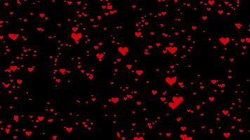 Heart overlay on black background. Hearts up vfx effect. video