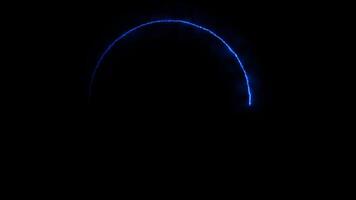 Neon circle on black background. Charging and loading animation. Futuristic sign light effect. video