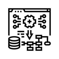 system deployment analyst line icon vector illustration