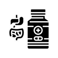 gastrointestinal medications glyph icon vector illustration