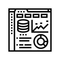 database dashboard line icon vector illustration