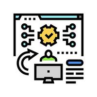 system evaluation analyst color icon vector illustration